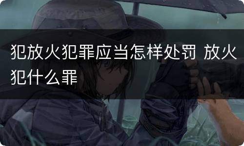 犯放火犯罪应当怎样处罚 放火犯什么罪