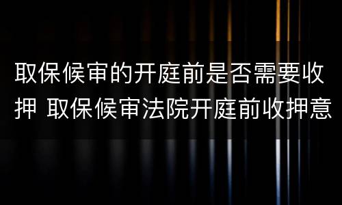 取保候审的开庭前是否需要收押 取保候审法院开庭前收押意味着什么