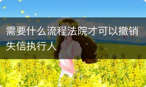 需要什么流程法院才可以撤销失信执行人