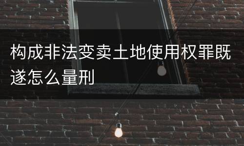 构成非法变卖土地使用权罪既遂怎么量刑