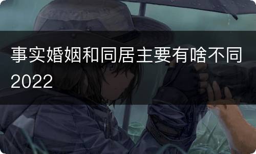 事实婚姻和同居主要有啥不同2022
