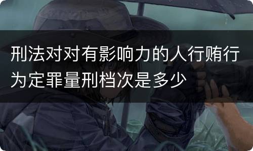 刑法对对有影响力的人行贿行为定罪量刑档次是多少