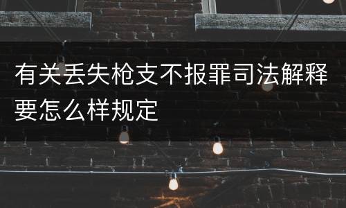 有关丢失枪支不报罪司法解释要怎么样规定