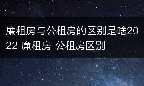 廉租房与公租房的区别是啥2022 廉租房 公租房区别