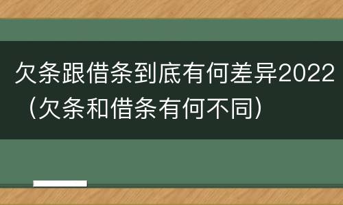 欠条跟借条到底有何差异2022（欠条和借条有何不同）