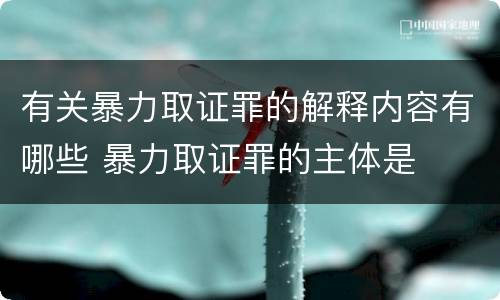有关暴力取证罪的解释内容有哪些 暴力取证罪的主体是