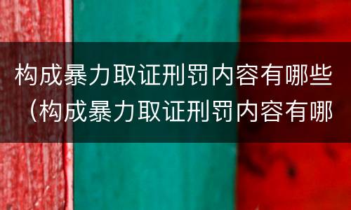 构成暴力取证刑罚内容有哪些（构成暴力取证刑罚内容有哪些呢）