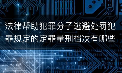 法律帮助犯罪分子逃避处罚犯罪规定的定罪量刑档次有哪些