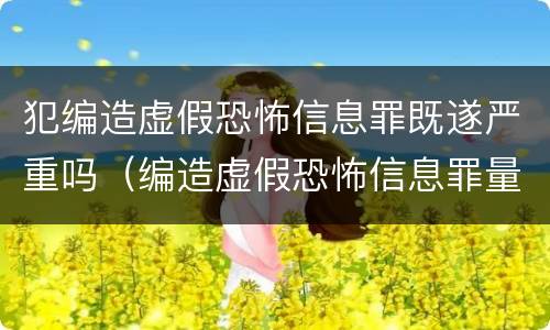 犯编造虚假恐怖信息罪既遂严重吗（编造虚假恐怖信息罪量刑）
