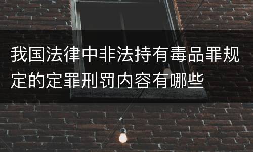 我国法律中非法持有毒品罪规定的定罪刑罚内容有哪些