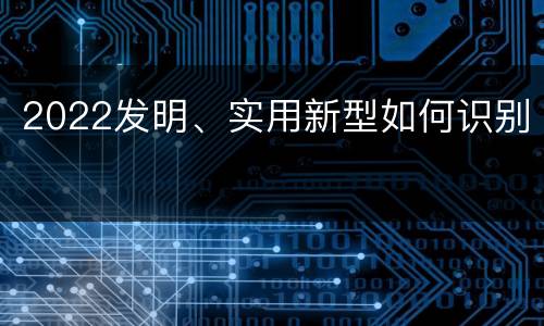 2022发明、实用新型如何识别