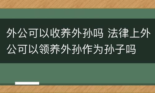 外公可以收养外孙吗 法律上外公可以领养外孙作为孙子吗