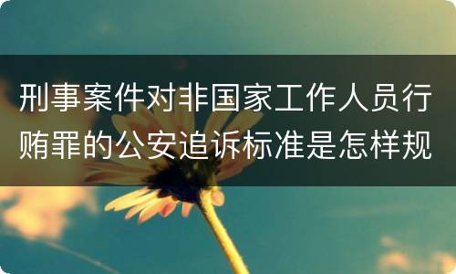 刑事案件对非国家工作人员行贿罪的公安追诉标准是怎样规定