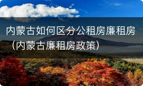 内蒙古如何区分公租房廉租房（内蒙古廉租房政策）