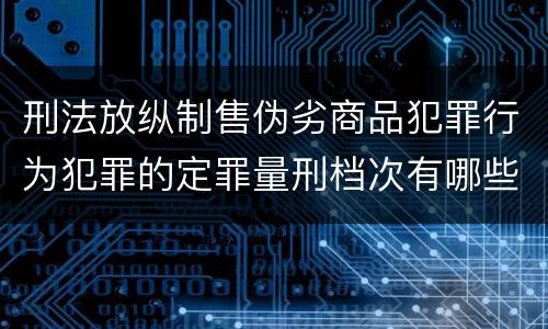 刑法放纵制售伪劣商品犯罪行为犯罪的定罪量刑档次有哪些