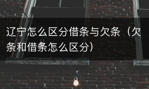 辽宁怎么区分借条与欠条(欠条和借条怎么区分)