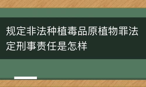 规定非法种植毒品原植物罪法定刑事责任是怎样