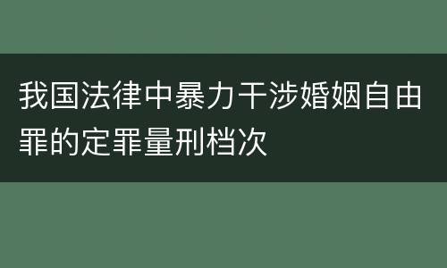 我国法律中暴力干涉婚姻自由罪的定罪量刑档次