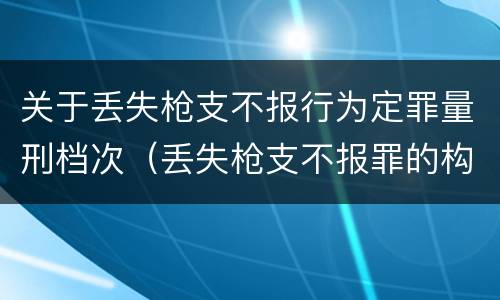 关于丢失枪支不报行为定罪量刑档次（丢失枪支不报罪的构成要件）