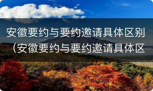 安徽要约与要约邀请具体区别（安徽要约与要约邀请具体区别在哪）