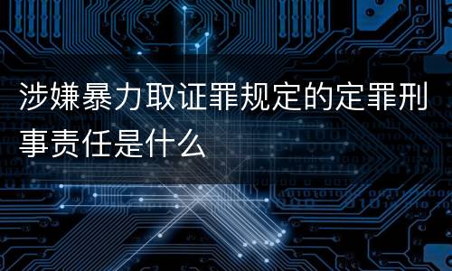 涉嫌暴力取证罪规定的定罪刑事责任是什么