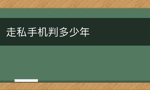 走私手机判多少年