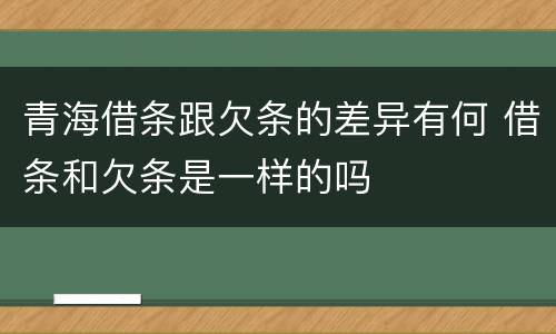 青海借条跟欠条的差异有何 借条和欠条是一样的吗