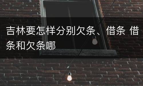 吉林要怎样分别欠条、借条 借条和欠条哪