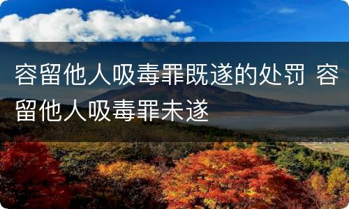 容留他人吸毒罪既遂的处罚 容留他人吸毒罪未遂