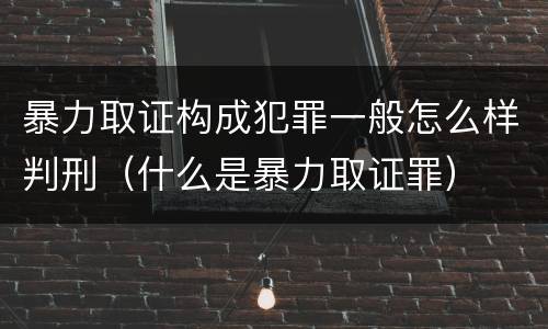 暴力取证构成犯罪一般怎么样判刑（什么是暴力取证罪）