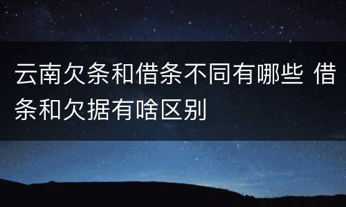 云南欠条和借条不同有哪些 借条和欠据有啥区别