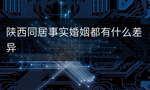 陕西同居事实婚姻都有什么差异