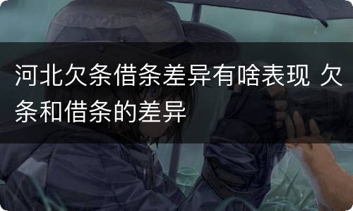 河北欠条借条差异有啥表现 欠条和借条的差异