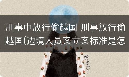 刑事中放行偷越国 刑事放行偷越国(边境人员案立案标准是怎样的