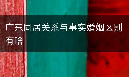 广东同居关系与事实婚姻区别有啥