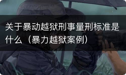 关于暴动越狱刑事量刑标准是什么（暴力越狱案例）