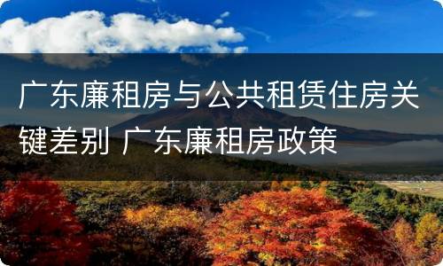 广东廉租房与公共租赁住房关键差别 广东廉租房政策
