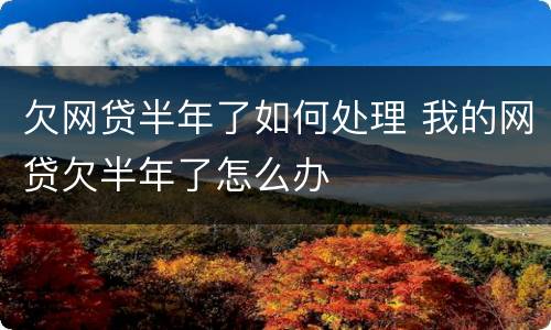 欠网贷半年了如何处理 我的网贷欠半年了怎么办