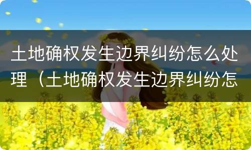 土地确权发生边界纠纷怎么处理（土地确权发生边界纠纷怎么处理好）