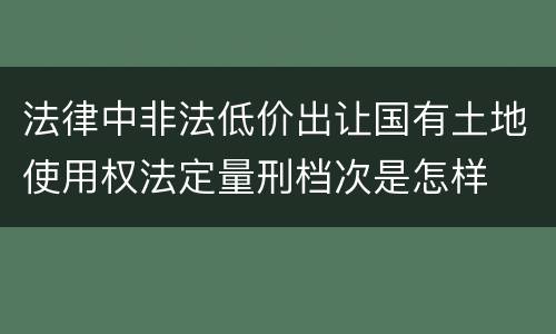 法律中非法低价出让国有土地使用权法定量刑档次是怎样