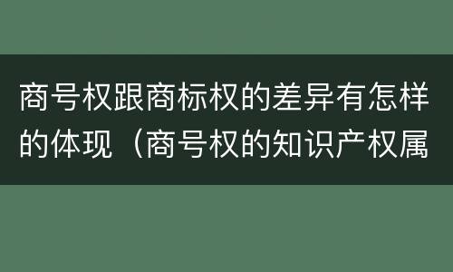 商号权跟商标权的差异有怎样的体现（商号权的知识产权属性）