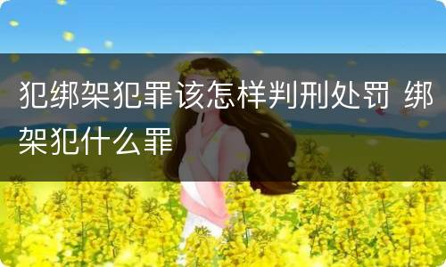 犯绑架犯罪该怎样判刑处罚 绑架犯什么罪