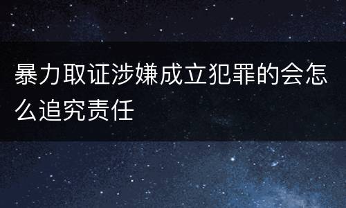 暴力取证涉嫌成立犯罪的会怎么追究责任
