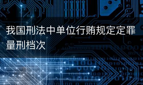 我国刑法中单位行贿规定定罪量刑档次