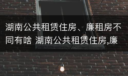 湖南公共租赁住房、廉租房不同有啥 湖南公共租赁住房,廉租房不同有啥区别