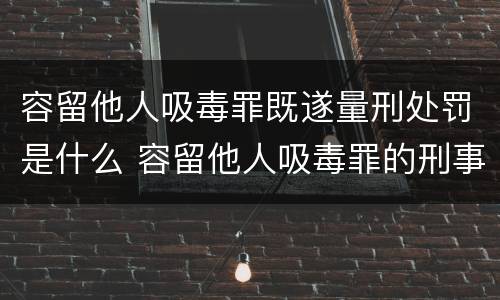 容留他人吸毒罪既遂量刑处罚是什么 容留他人吸毒罪的刑事责任