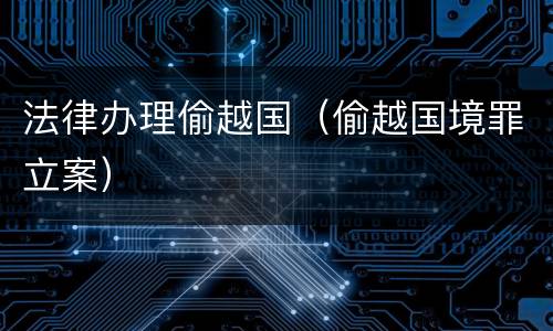 法律办理偷越国（偷越国境罪立案）