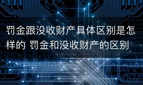 罚金跟没收财产具体区别是怎样的 罚金和没收财产的区别