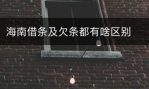 海南借条及欠条都有啥区别
