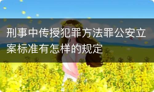 刑事中传授犯罪方法罪公安立案标准有怎样的规定
